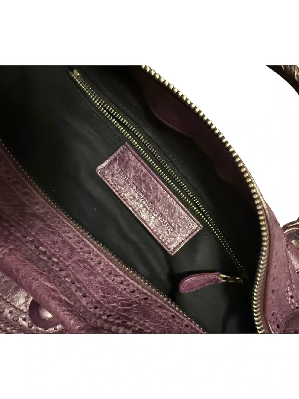 Balenciaga Purple Giant Covered Brogues City Bag